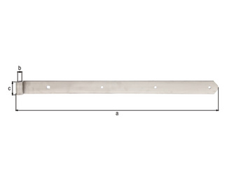 Ladenband, gerade, Abschluss abgerundet, Edelstahl, LxB 600x40mm, Rolle Ø13mm Ladenband, gerade, Abschluss abgerundet, Edelstahl, LxB 600x40mm, Rolle Ø13mm