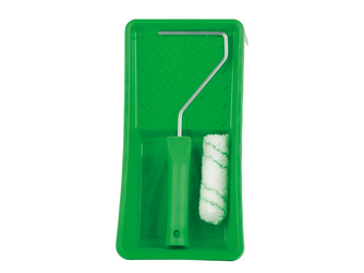 Lasurroller-Set Mikrofaser extra kurz PREMIUM, 10cm, mit Farbwanne ca. 15 x 30cm Lasurroller-Set Mikrofaser extra kurz PREMIUM, 10cm, mit Farbwanne ca. 15 x 30cm