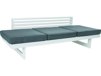 Lounge/Liege New Holly Aluminium weiß Textilen silber/Kissen 100% Polyacryl seidengrau Lounge/Liege New Holly Aluminium weiß Textilen silber/Kissen 100% Polyacryl seidengrau