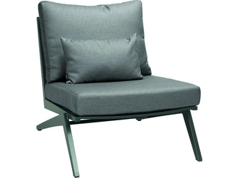 Lounge-Sessel Jackie Aluminium anthrazit mit Kissen 100% Polyacryl Dessin seidengrau Lounge-Sessel Jackie Aluminium anthrazit mit Kissen 100% Polyacryl Dessin seidengrau