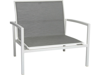 Lounge-Sessel Skelby Aluminium weiß mit Bezug Textilen silber Lounge-Sessel Skelby Aluminium weiß mit Bezug Textilen silber