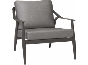 Lounge-Sessel Vanda Aluminium anthrazit mit Kissen 100% Polyacryl Dessin seidengrau Lounge-Sessel Vanda Aluminium anthrazit mit Kissen 100% Polyacryl Dessin seidengrau