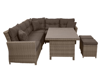 Lounge-Set NIZZA Polyrattan-Geflecht doppel-halbrund Lounge-Set NIZZA Polyrattan-Geflecht doppel-halbrund
