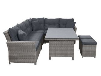 Lounge-Set VIGO Polyrattan-Geflecht halbrund Lounge-Set VIGO Polyrattan-Geflecht halbrund
