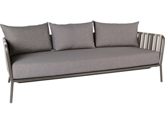 Lounge-Sofa 3er Space Alum.anthrazit Textilen grau 2-farbig/Kissen 100% Polyacryl Dessin seidengrau Lounge-Sofa 3er Space Alum.anthrazit Textilen grau 2-farbig/Kissen 100% Polyacryl Dessin seidengrau