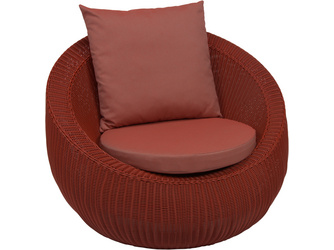 Loungesessel Anny Geflecht rot mit Kissen 100% Polyacryl Dessin cherry Loungesessel Anny Geflecht rot mit Kissen 100% Polyacryl Dessin cherry