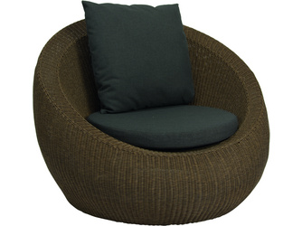 Loungesessel Anny Geflecht zimt mit Kissen 100% Polyacryl Dessin rehbraun Loungesessel Anny Geflecht zimt mit Kissen 100% Polyacryl Dessin rehbraun