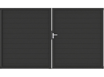 Lumino Steckzaun Tor, Farbe: Anthrazit 2-flügelig, 300x180cm, Anthrazitrahmen Lumino Steckzaun Tor, Farbe: Anthrazit 2-flügelig, 300x180cm, Anthrazitrahmen