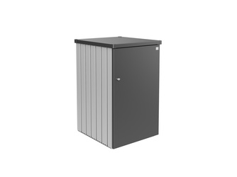 Mülltonnenbox Alex Var. 1.3 Seitenwände silber-metallic, Tür und Dach in dunkelgrau-metallic Mülltonnenbox Alex Var. 1.3 Seitenwände silber-metallic, Tür und Dach in dunkelgrau-metallic