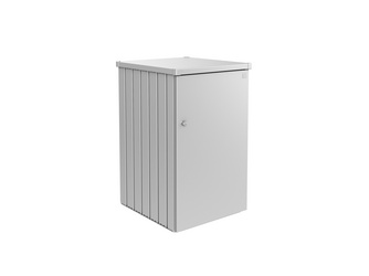 Mülltonnenbox Alex Var. 1 Seitenwände silber-metallic, Tür und Dach in silber-metallic Mülltonnenbox Alex Var. 1 Seitenwände silber-metallic, Tür und Dach in silber-metallic