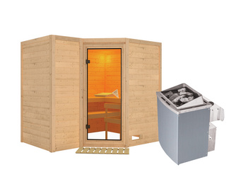 Massivholzsauna Sahib 2 SET. mit Ofen 8 kW int. Strg. Massivholzsauna Sahib 2 SET. mit Ofen 8 kW int. Strg.