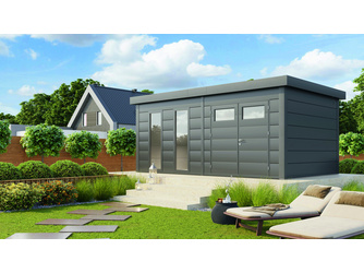 Metall-Gartenhaus Eleganto 5436 Granitgrau 538x358cm Metall-Gartenhaus Eleganto 5436 Granitgrau 538x358cm