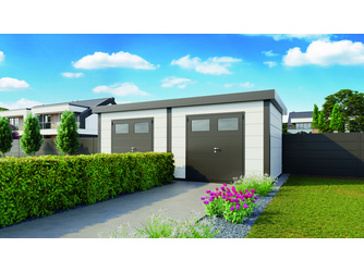 Metall-Gartenhaus Eleganto Twin plus 5436 Weiß 538x358cm Metall-Gartenhaus Eleganto Twin plus 5436 Weiß 538x358cm