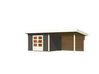Gartenhaus Northeim 3 im Set mit einem Anbaudach Breite 3,3 m und 28mm Rückwand terragrau Gartenhaus Northeim 3 im Set mit einem Anbaudach Breite 3,3 m und 28mm Rückwand terragrau