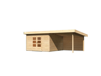 Gartenhaus Northeim 5 im Set mit einem Anbaudach Breite 3,3 m und 28mm Rückwand naturbelassen Gartenhaus Northeim 5 im Set mit einem Anbaudach Breite 3,3 m und 28mm Rückwand naturbelassen