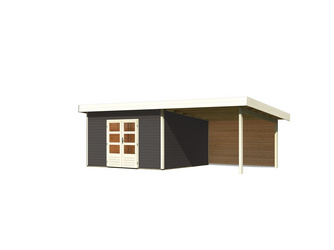 Gartenhaus Northeim 5 im Set mit einem Anbaudach Breite 3,3 m und 28mm Rückwand terragrau Gartenhaus Northeim 5 im Set mit einem Anbaudach Breite 3,3 m und 28mm Rückwand terragrau