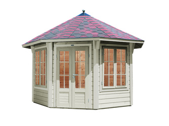 Pavillon Capri 3.5 mit grün-schwarzen Dachschindeln Pavillon Capri 3.5 mit grün-schwarzen Dachschindeln