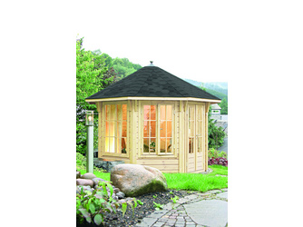 Pavillon Capri 3.5 mit schwarzen Dachschindeln Pavillon Capri 3.5 mit schwarzen Dachschindeln