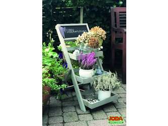 Pflanztreppe Falun, Fichte Grau 39 x 42 x 69 cm, mit Tafel Pflanztreppe Falun, Fichte Grau 39 x 42 x 69 cm, mit Tafel