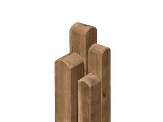 Pfosten, Kopf gerundet, braun Kiefer Pfosten, Kopf gerundet, braun Kiefer