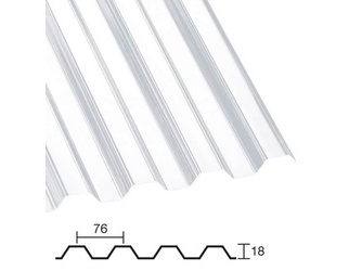 Polycarbonat klar 76/18 Trapez 1260 x 2000 mm Polycarbonat klar 76/18 Trapez 1260 x 2000 mm