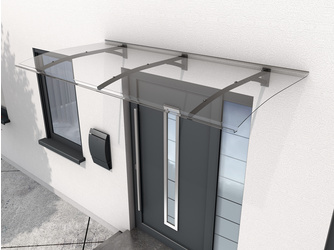 Pultvordach PT Secco 200, Anthrazit / Abdeckung Polycarbonat, klar 2000x900x220x3mm Pultvordach PT Secco 200, Anthrazit / Abdeckung Polycarbonat, klar 2000x900x220x3mm
