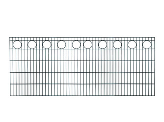 Vorgartenzaun Stahl feuerverzinkt anthrazit RAL 7016 MW 200/50, Stäbe 6/5/6mm - RONDO Vorgartenzaun Stahl feuerverzinkt anthrazit RAL 7016 MW 200/50, Stäbe 6/5/6mm - RONDO