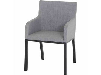 Ricardo Dining Sessel matt anthraz./grau Gest. Alu, Texfabric, gepolstert Ricardo Dining Sessel matt anthraz./grau Gest. Alu, Texfabric, gepolstert