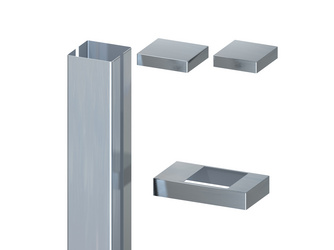 SYSTEM Pfosten Edelstahl-Ummantelungsset 193x8x8cm SYSTEM Pfosten Edelstahl-Ummantelungsset 193x8x8cm