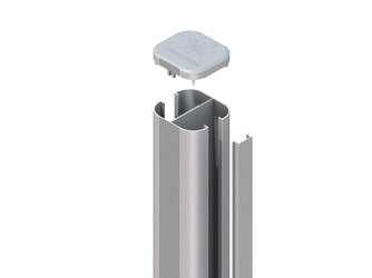 SYSTEM Pfosten basic silber zum Aufschrauben 7 x 7 cm SYSTEM Pfosten basic silber zum Aufschrauben 7 x 7 cm