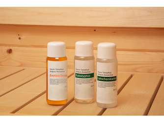 Sauna Aufgusskonzentrat 3er-Set (Latschenkiefer, Eukalyptus, Exotica-Orange) Sauna Aufgusskonzentrat 3er-Set (Latschenkiefer, Eukalyptus, Exotica-Orange)