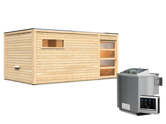 Saunahaus Hygge SET naturbelassen mit Ofen 9 kW Bio externe Strg easy Saunahaus Hygge SET naturbelassen mit Ofen 9 kW Bio externe Strg easy