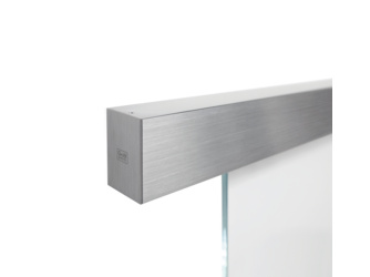 Schiebetürsystem PLANEO 120 Deckenmontage/Glastür 1-flügelig Edelstahl-Optik matt Schiebetürsystem PLANEO 120 Deckenmontage/Glastür 1-flügelig Edelstahl-Optik matt