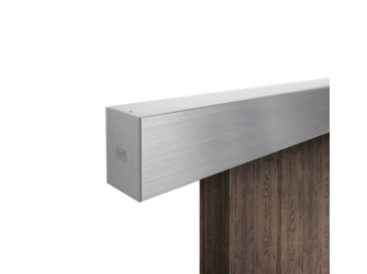 Schiebetürsystem PLANEO 120 Deckenmontage/Holztür 1-flügelig Edelstahl-Optik matt Schiebetürsystem PLANEO 120 Deckenmontage/Holztür 1-flügelig Edelstahl-Optik matt