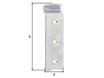 Schließhaken für Kistenverschlüsse, gekröpft, galv. gelb verzinkt, BxL 25x83mm Schließhaken für Kistenverschlüsse, gekröpft, galv. gelb verzinkt, BxL 25x83mm