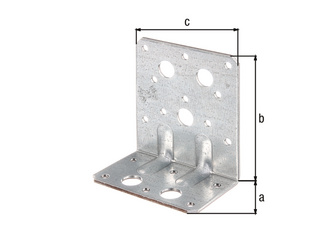 Schwerlast-Winkelverbinder m.zwei Sicken, sendzimirverzinkt, TxHxB 50x90x80mm Schwerlast-Winkelverbinder m.zwei Sicken, sendzimirverzinkt, TxHxB 50x90x80mm