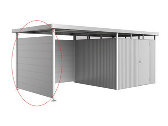 Seitenwand für Seitendach zu Gerätehaus HighLine H4 silber-metallic Seitenwand für Seitendach zu Gerätehaus HighLine H4 silber-metallic