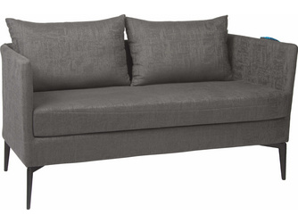 Sofa 2-Sitzer Marta Aluminium Bezug und Kissen Outdoorstoff dunkelgrau/schiefergrau meliert Sofa 2-Sitzer Marta Aluminium Bezug und Kissen Outdoorstoff dunkelgrau/schiefergrau meliert
