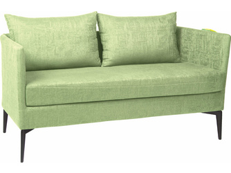 Sofa 2-Sitzer Marta Aluminium Bezug und Kissen Outdoorstoff farngrün/seidengrau meliert Sofa 2-Sitzer Marta Aluminium Bezug und Kissen Outdoorstoff farngrün/seidengrau meliert