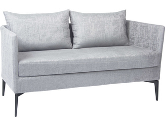 Sofa 2-Sitzer Marta Aluminium Bezug und Kissen Outdoorstoff hellgrau/seidengrau meliert Sofa 2-Sitzer Marta Aluminium Bezug und Kissen Outdoorstoff hellgrau/seidengrau meliert