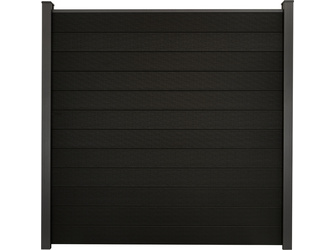 Sichtschutzzaun BPC Schwarz co-extrudiert "Solid" Sichtschutzzaun BPC Schwarz co-extrudiert "Solid"
