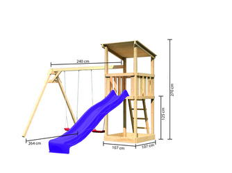 Spielturm Anna SET naturbelassen anbau und Rutsche violett Spielturm Anna SET naturbelassen anbau und Rutsche violett
