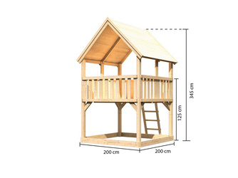 Spielturm Luis mit Satteldach naturbelassen 2000 x 2000 x 3450 mm Spielturm Luis mit Satteldach naturbelassen 2000 x 2000 x 3450 mm