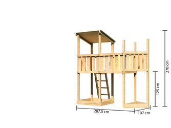 Spielturm Pultdach SET naturbelassen Anbauplattform Spielturm Pultdach SET naturbelassen Anbauplattform