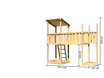 Spielturm Pultdach SET naturbelassen Anbauplattform XL Spielturm Pultdach SET naturbelassen Anbauplattform XL