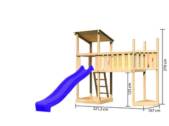 Spielturm Pultdach SET naturbelassen Anbauplattform XL Rutsche violett Spielturm Pultdach SET naturbelassen Anbauplattform XL Rutsche violett