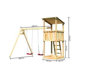 Spielturm Pultdach SET naturbelassen Anbau Spielturm Pultdach SET naturbelassen Anbau