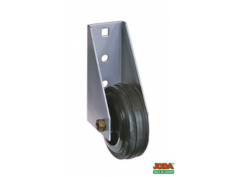 Stützrolle einfach, verzinkt 80 mm Rolle aus Vollgummi Stützrolle einfach, verzinkt 80 mm Rolle aus Vollgummi