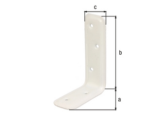 Stützwinkel, geprägt, zinkphosphatiert, weiß beschichtet, TxHxB 80x120x40mm Stützwinkel, geprägt, zinkphosphatiert, weiß beschichtet, TxHxB 80x120x40mm