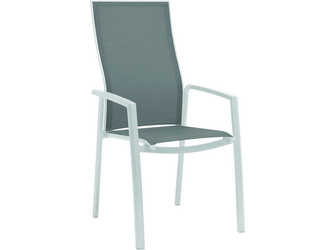 Stapelsessel Kari hohe Rückenlehne Aluminium weiß mit Bezug Textilen silber Stapelsessel Kari hohe Rückenlehne Aluminium weiß mit Bezug Textilen silber
